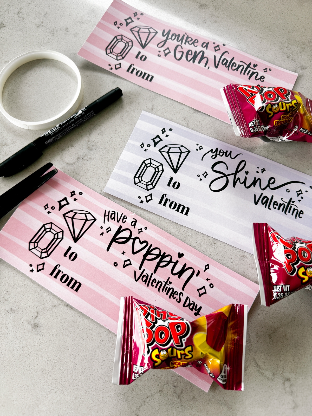 Gem Valentine Card Free Printables