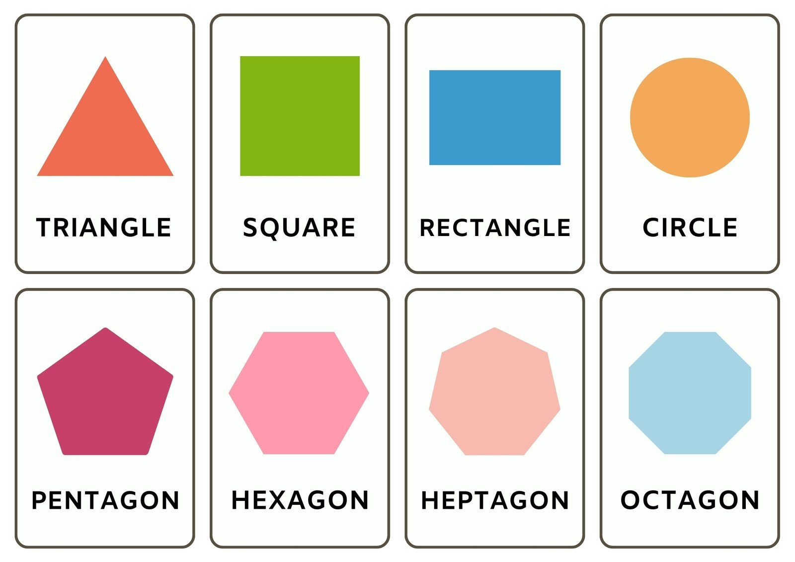 Free Printable Shapes Flashcards Templates Canva
