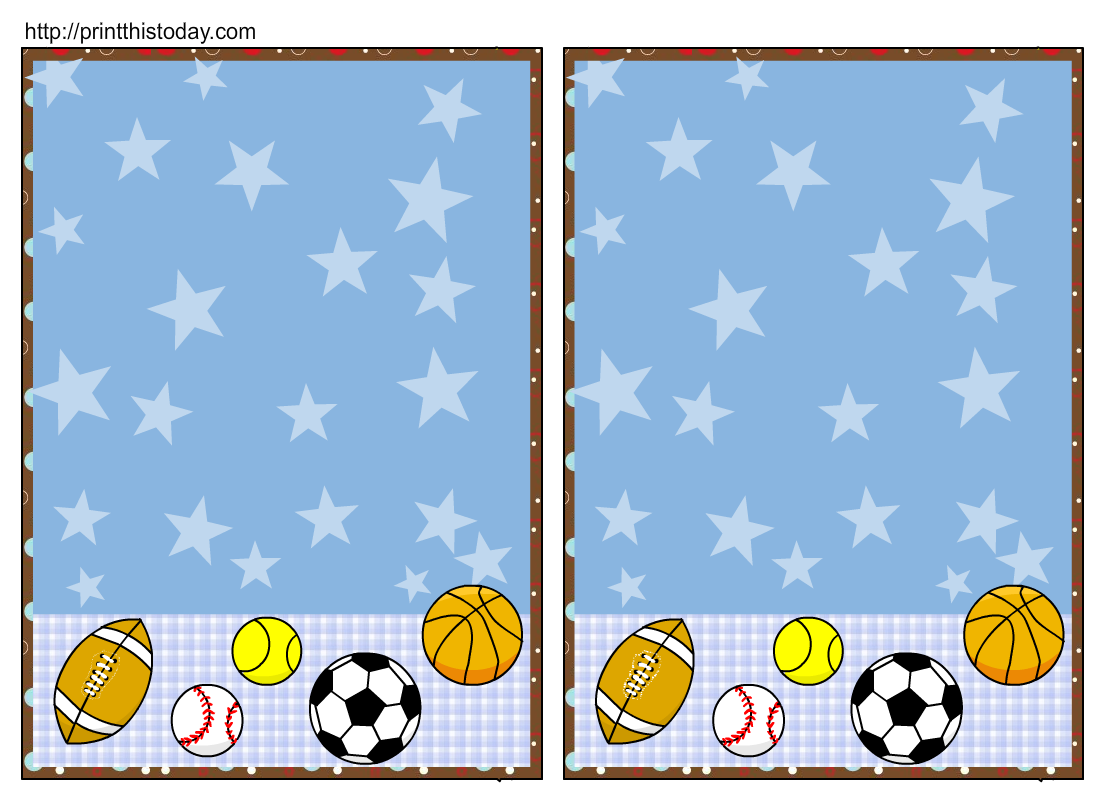 Free Printable Sports Baby Shower Invitations Templates 