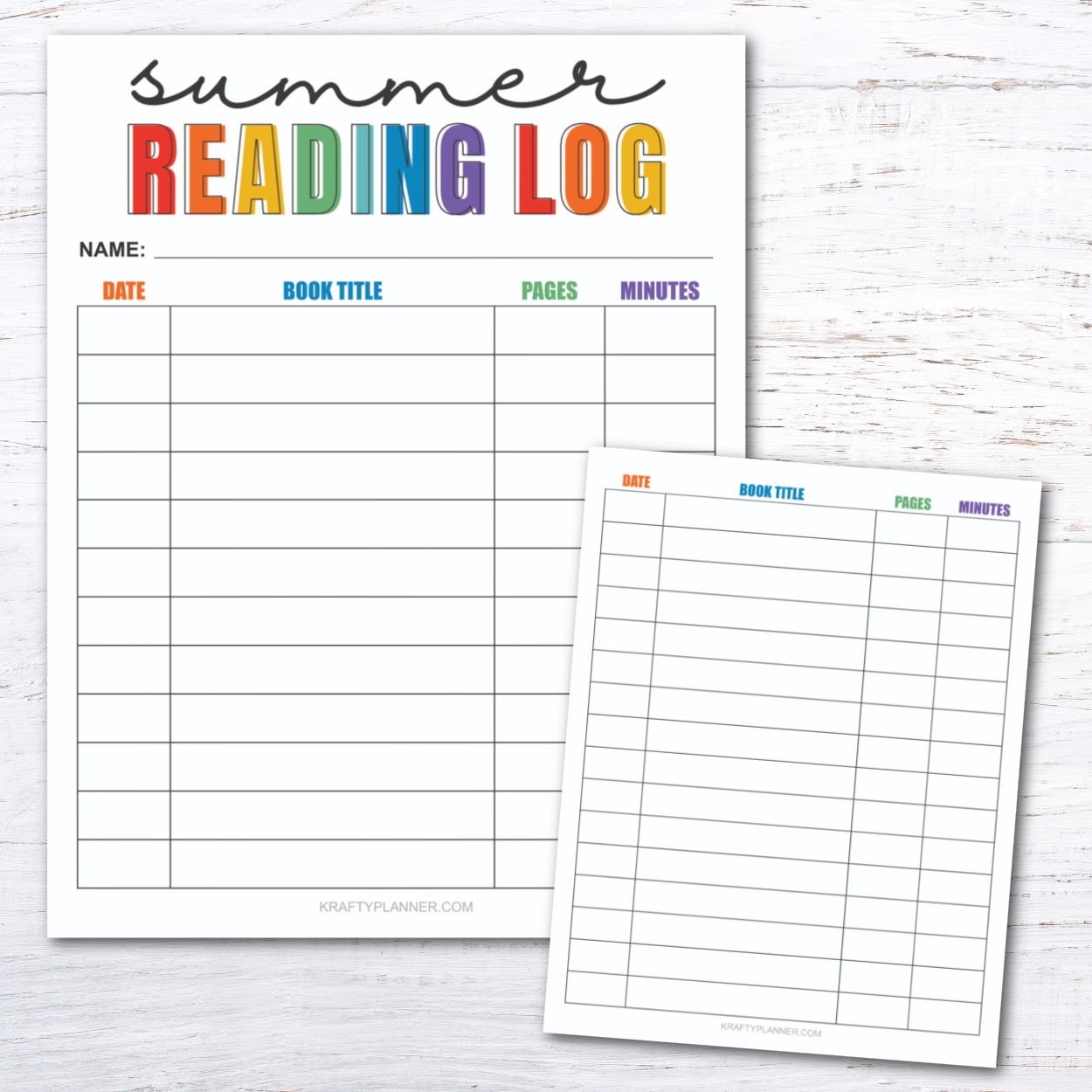 Free Printable Summer Reading Log For Kids Krafty Planner