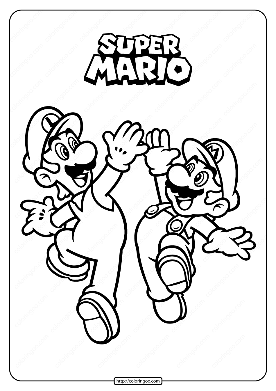 Free Printable Super Mario Pdf Coloring Page