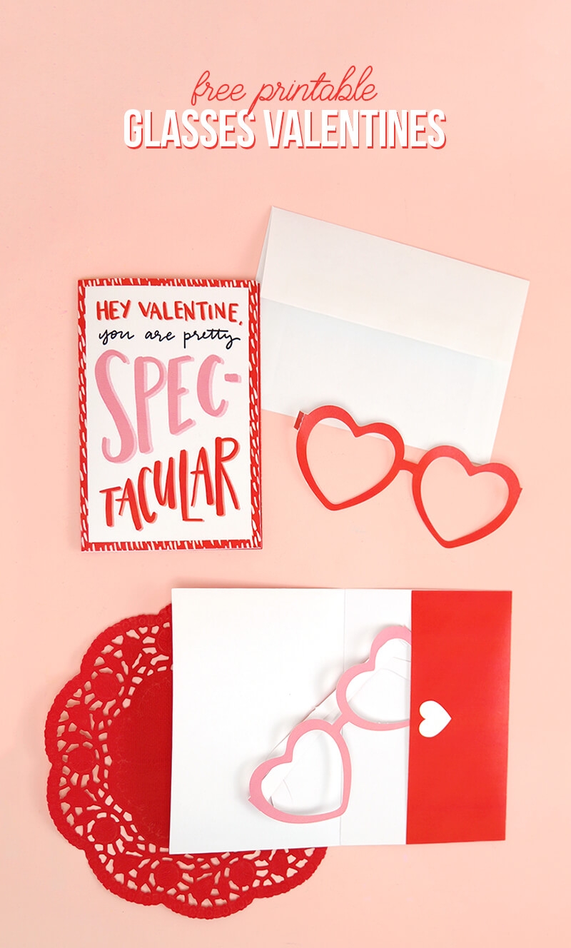 Free Printable Valentine Cards With Heart Glasses Persia Lou