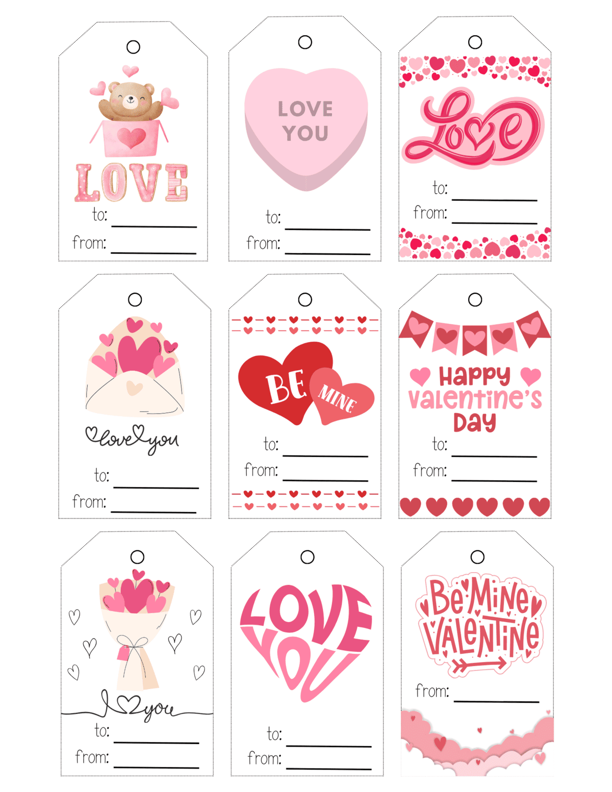 Free Printable Valentine Tags
