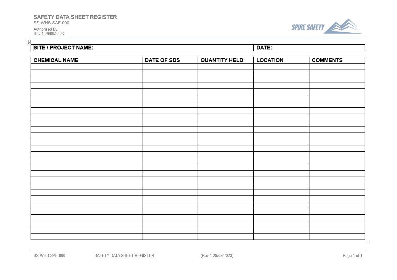 Free Printable Data Sheets