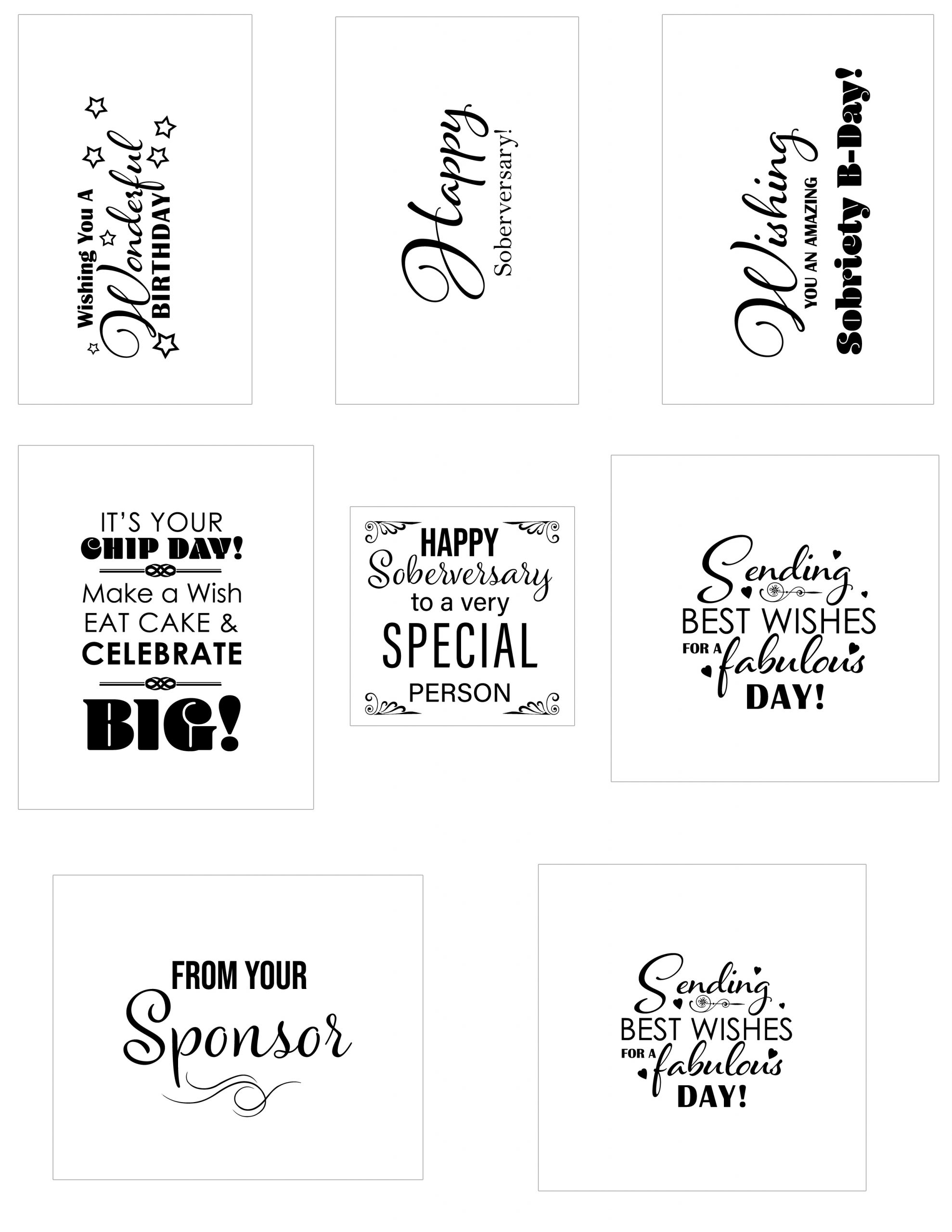 Free Printable Card Sentiments