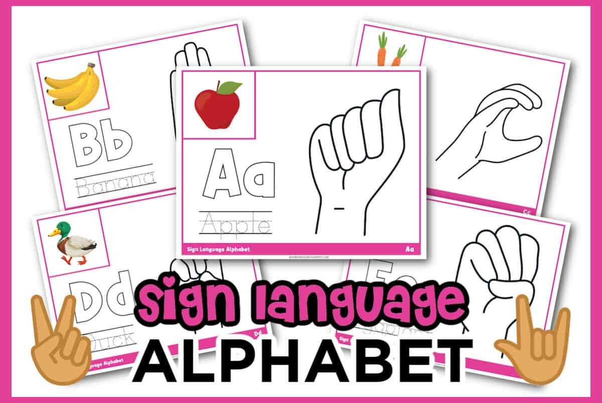 Free Sign Language Alphabet Printable Made With HAPPY