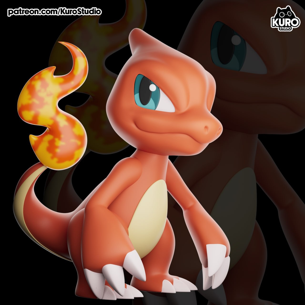 Free STL File Charmeleon Pokemon Chibi 3D Printer Model To Download Cults