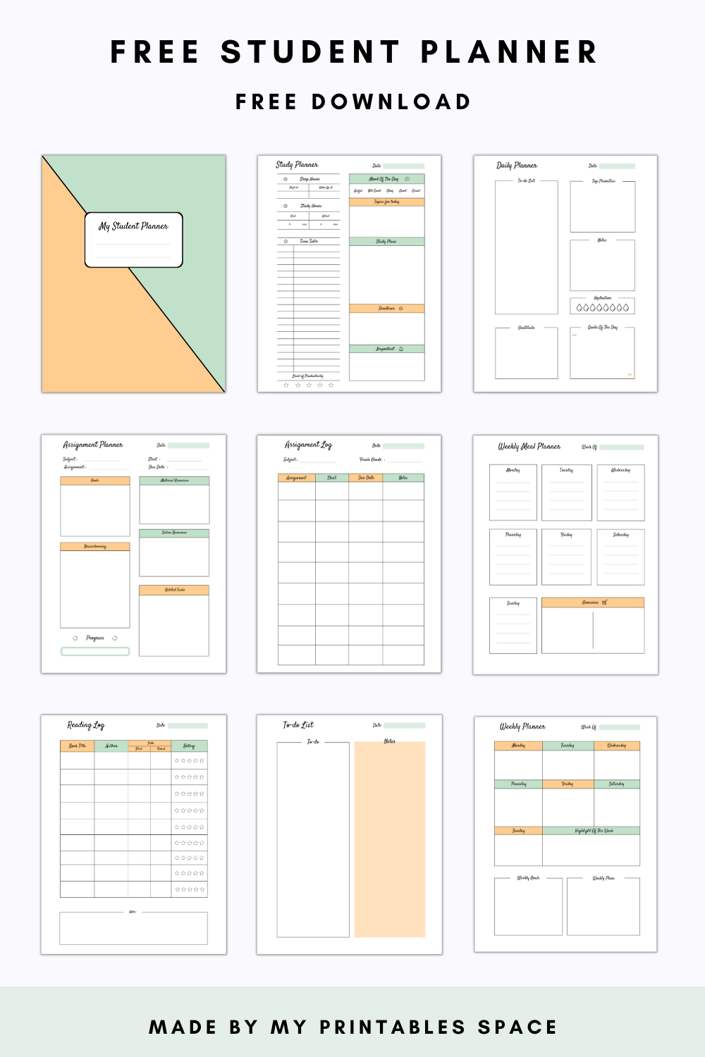 Free College Planner Printables