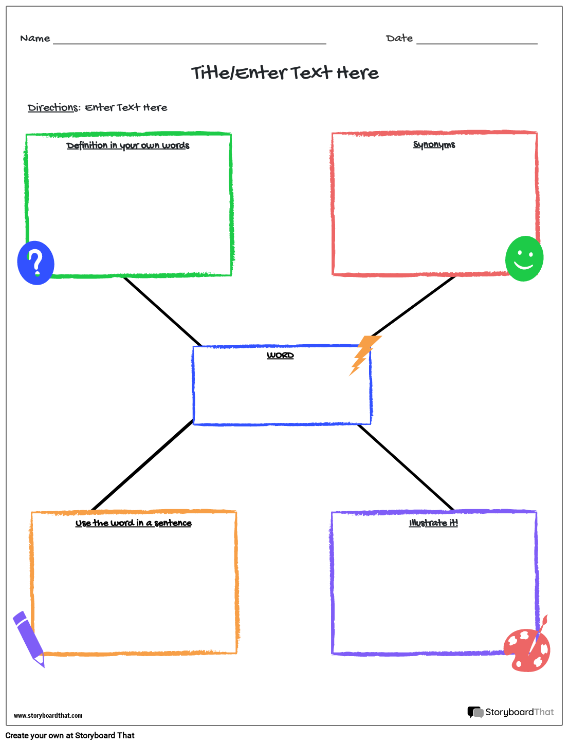 Free Vocabulary Worksheet Templates At StoryboardThat