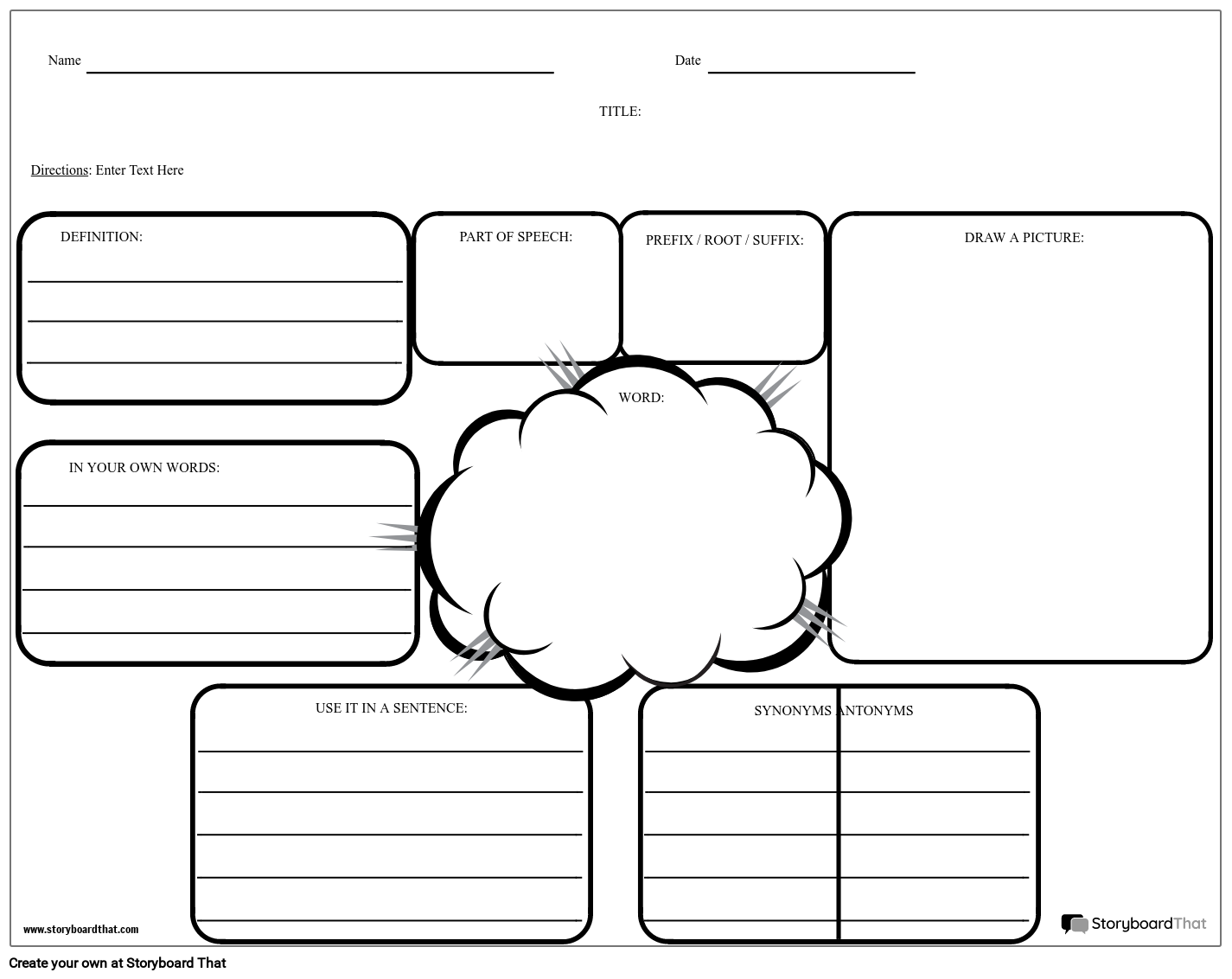 Free Vocabulary Worksheet Templates At StoryboardThat Worksheets Library
