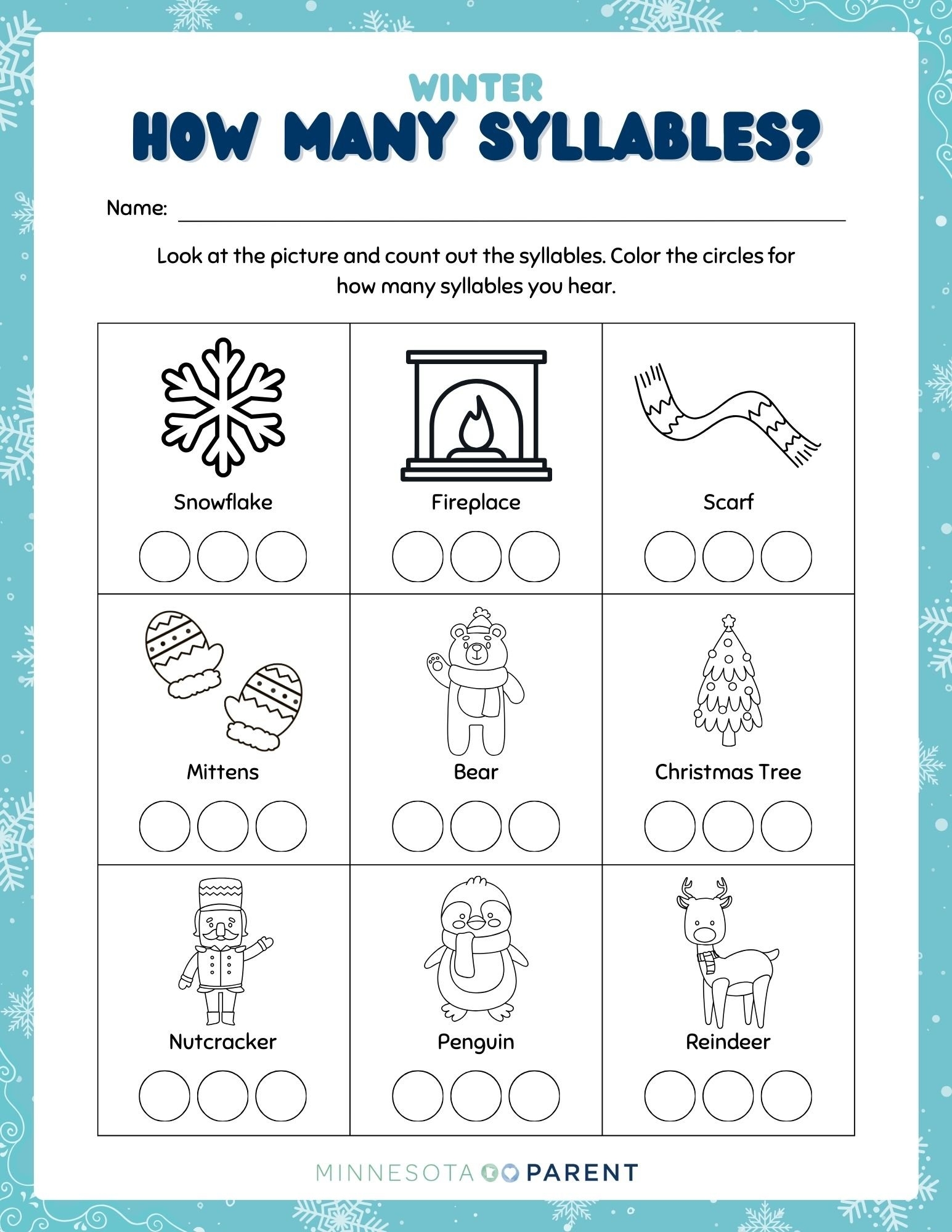 Free Winter Printables For Kids