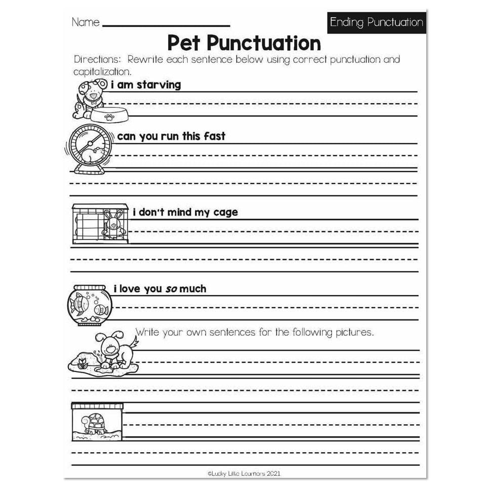 Fun Activities For Punctuation Practice Lucky Little Learners