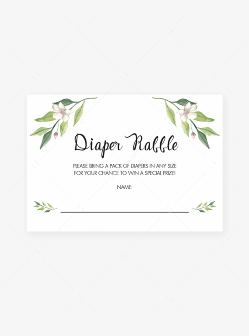 Green Foliage Baby Shower Diaper Raffle Tickets Printable Baby Shower Free Transparent PNG Download PNGkey