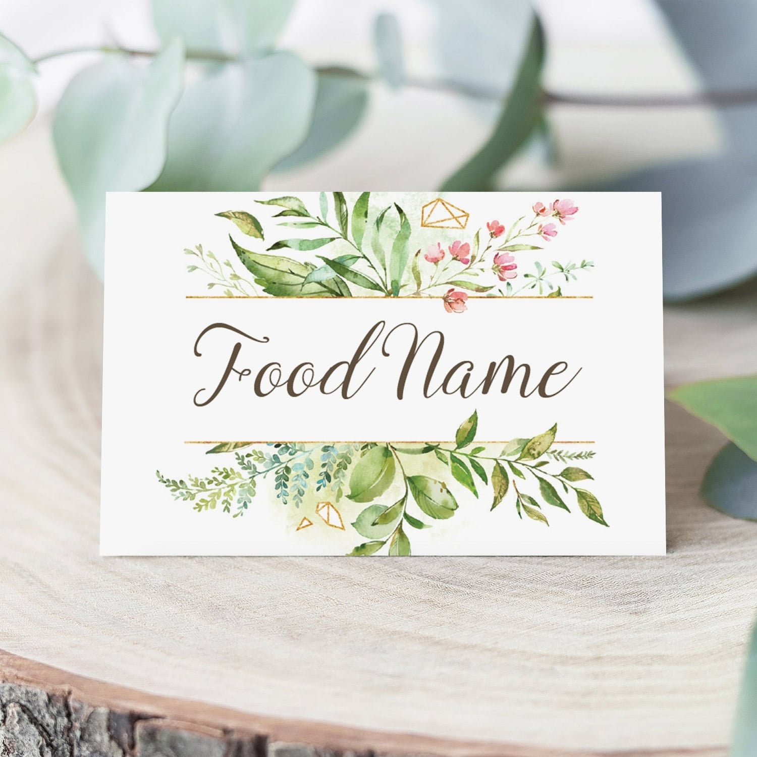 Greenery Food Labels Printable Food Cards Template Green Baby Shower Decorations Gender Neutral Dessert Labels Bridal Shower Labels PDF LB2 Etsy