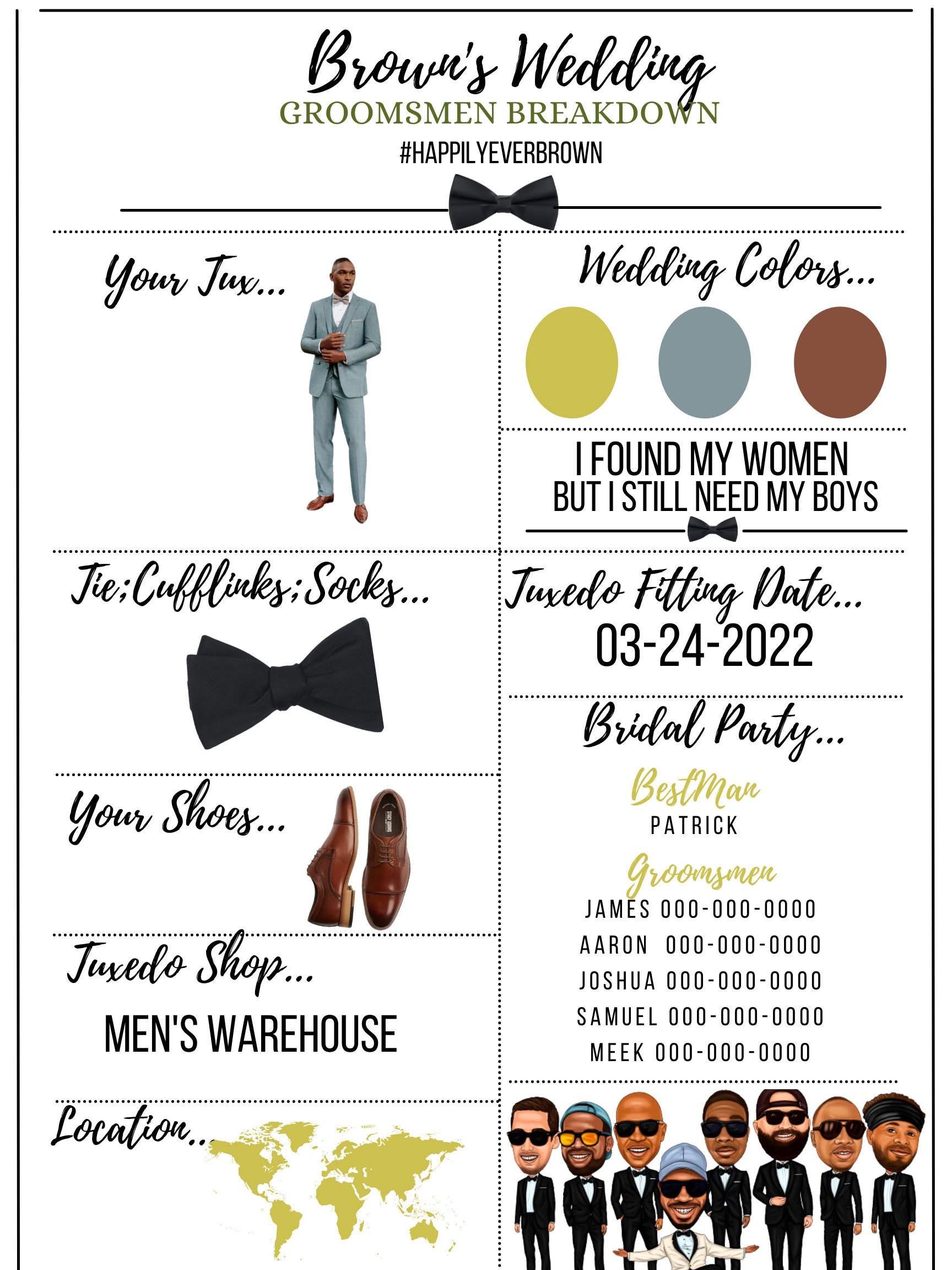 Groomsman Breakdown Card groomsman INSTANT DOWNLOAD Editable On CANVA And Printable Template Groomsman Proposal Box Essential Gift Etsy