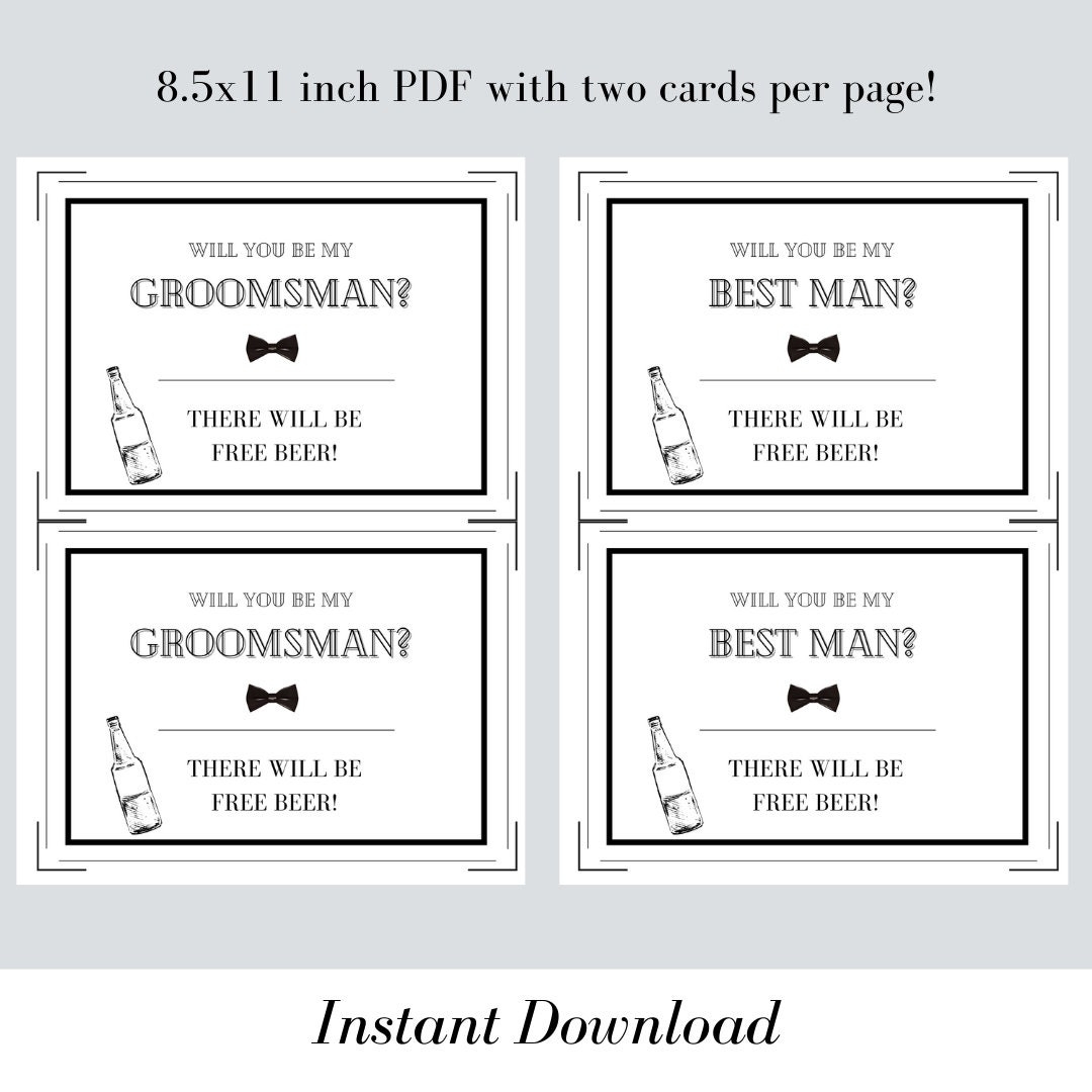 Groomsmen Proposal Card Groomsmen Invitation Minimalist Cards Etsy