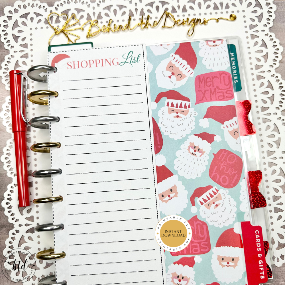Half Sheet Holiday Shopping List Planner Printable Behind The Designs