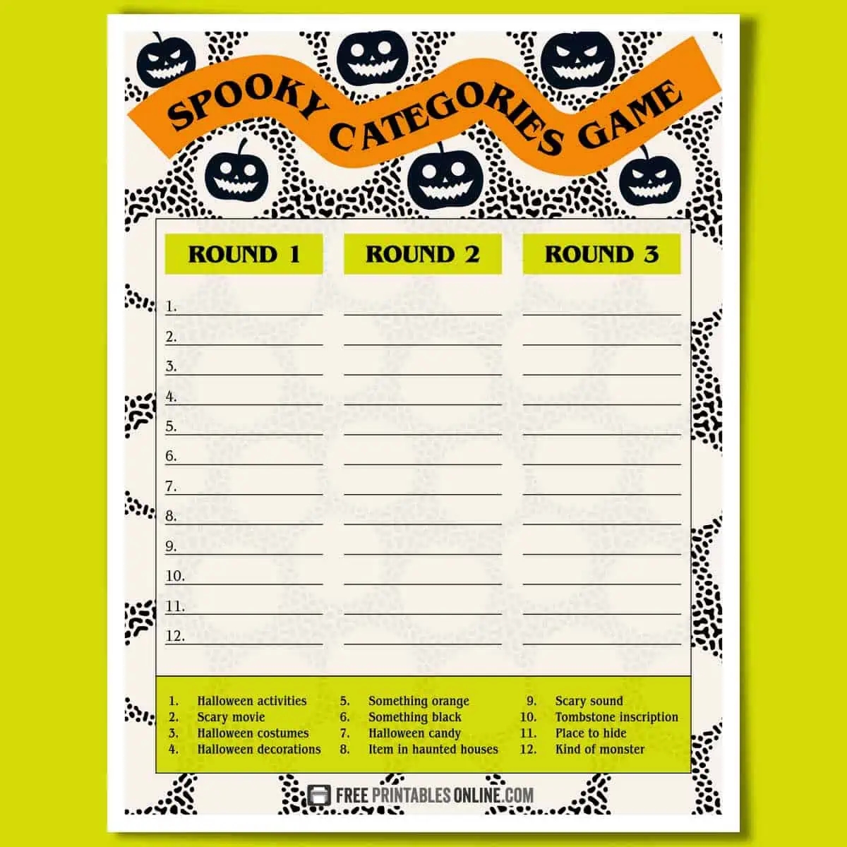 Free Printable Halloween Games