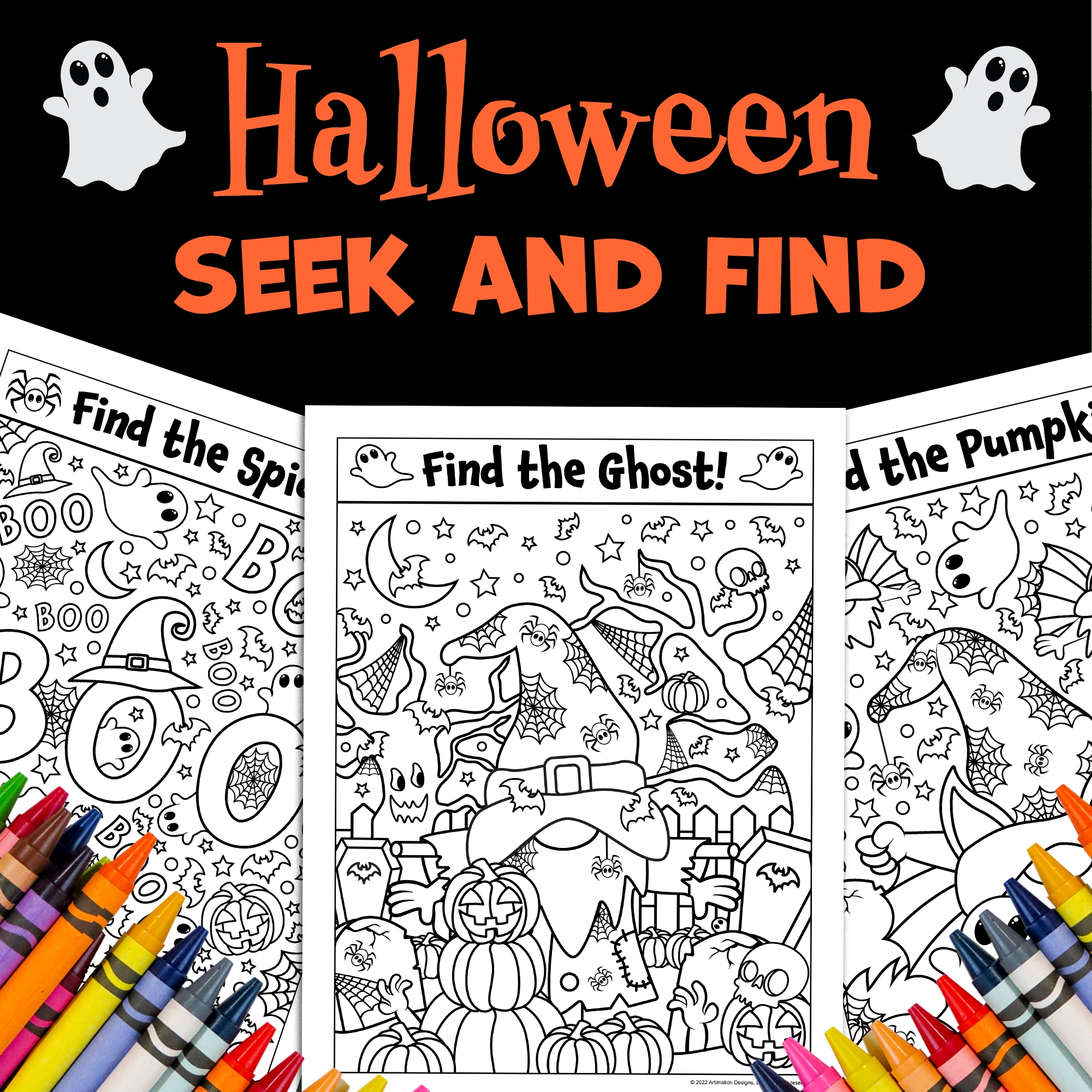 Halloween Coloring Pages Seek And Find Hidden Object Fall Classroom Party Activity Classful