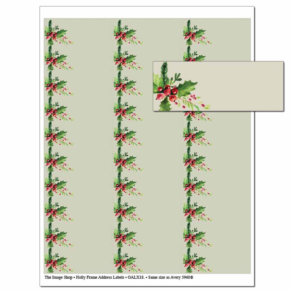 Holly Frame Address Labels Holiday Address Labels The Image Shop