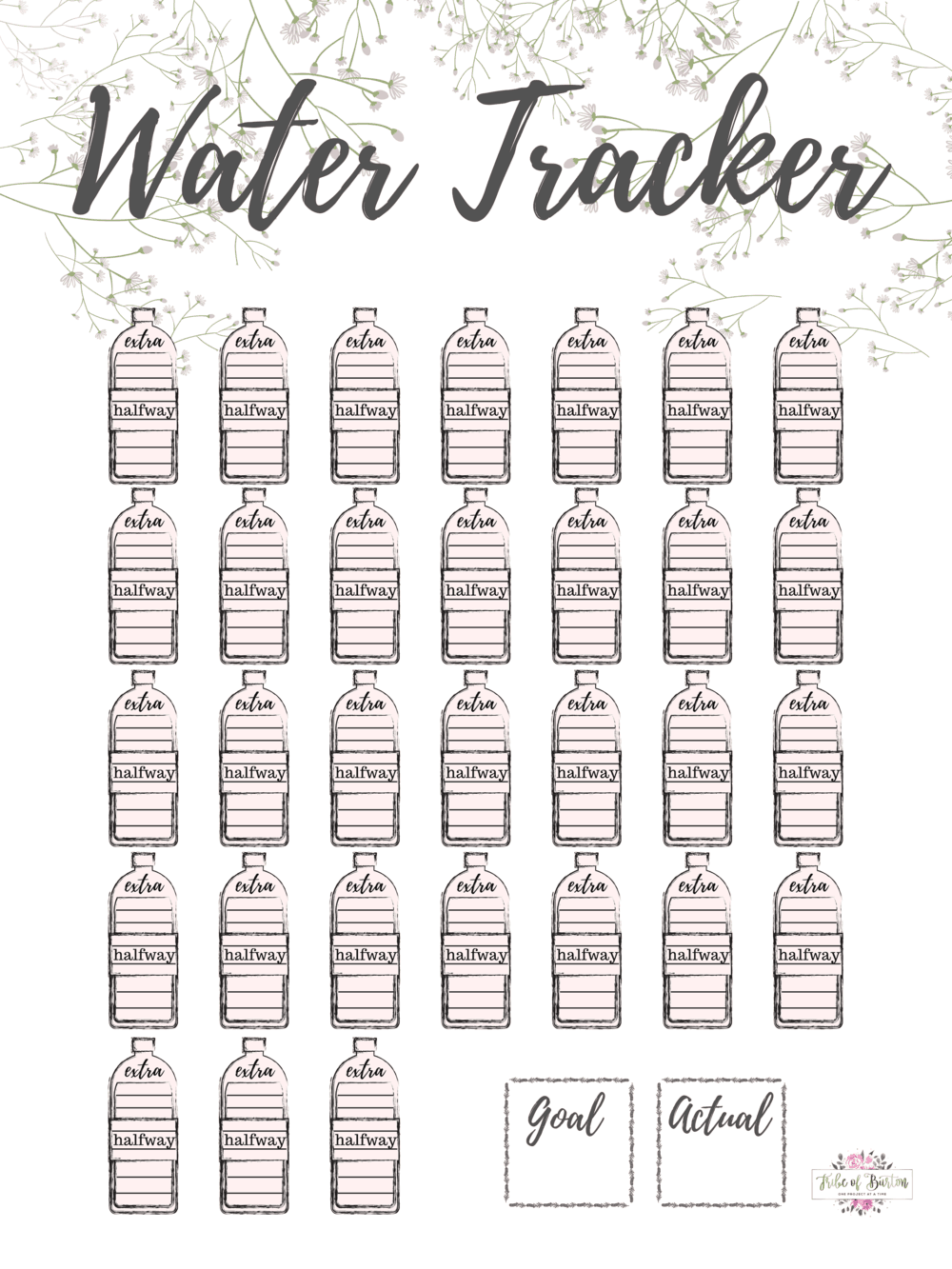 How I Track My Water Download Free Printable TRIBE OF BURTON