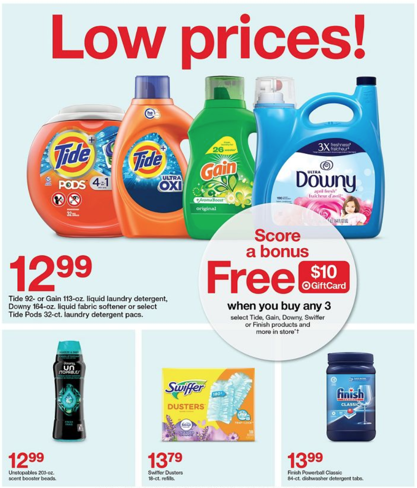 How To At Target Buy 3 Get A 10 Gift Card Offer Tide Downy More Living Rich With Coupons 