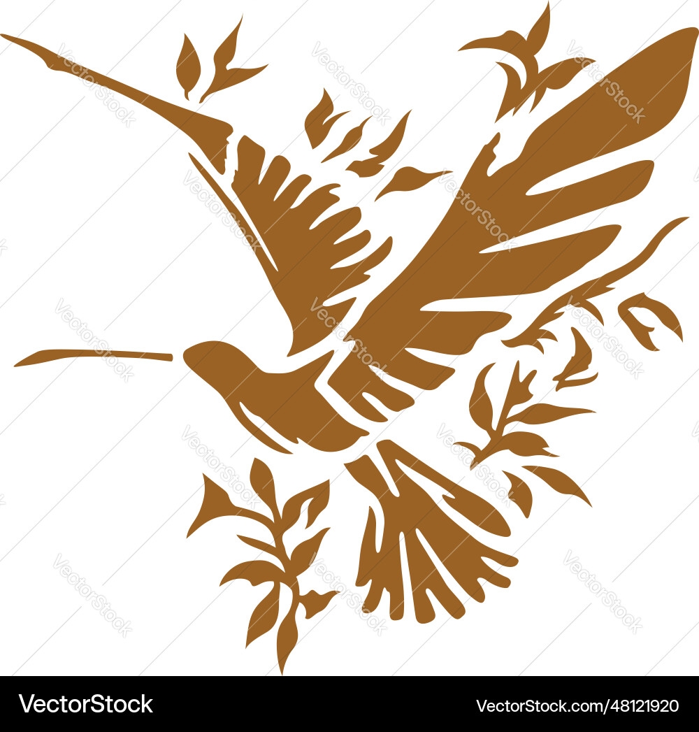 Hummingbird Stencil Vector Images 44 