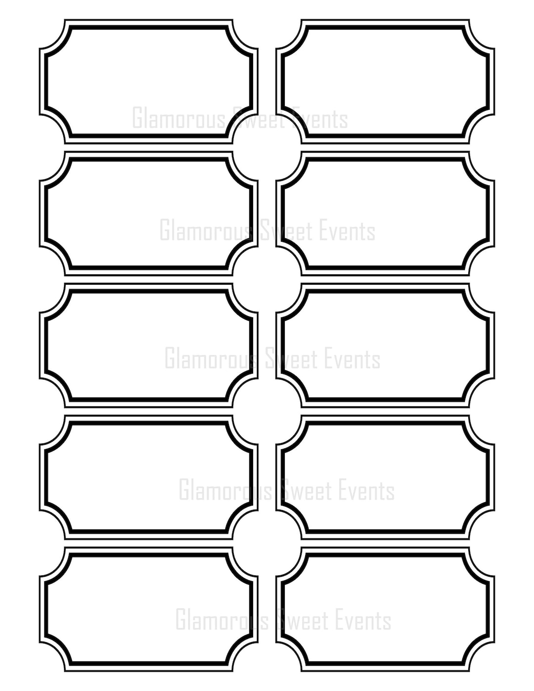 INSTANT DOWNLOAD 3 5 X 2 Blank Black And White Blank Labels Printable Etsy