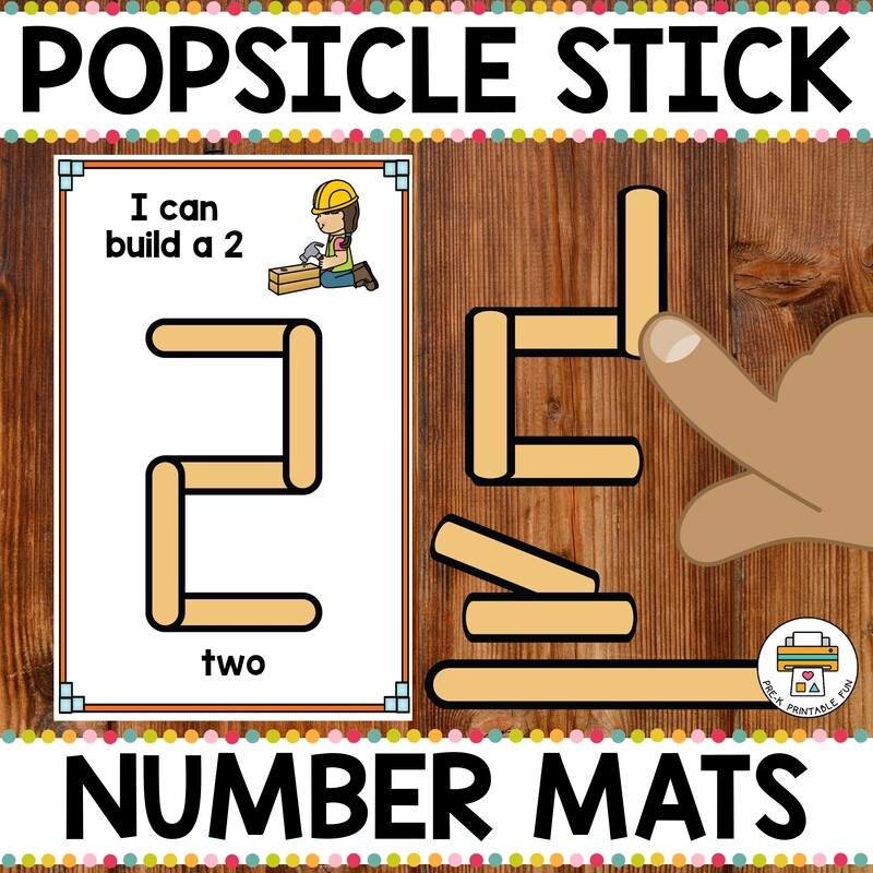 Invitation To Build Numbers With Craft Sticks Pre K Printable Fun