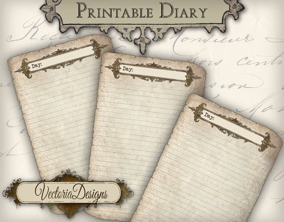 Journal Pages Vintage Journal Junk Journal Printable Journal Diary Journal Steampunk Journal Pages Diary Pages Journal 000283 Etsy