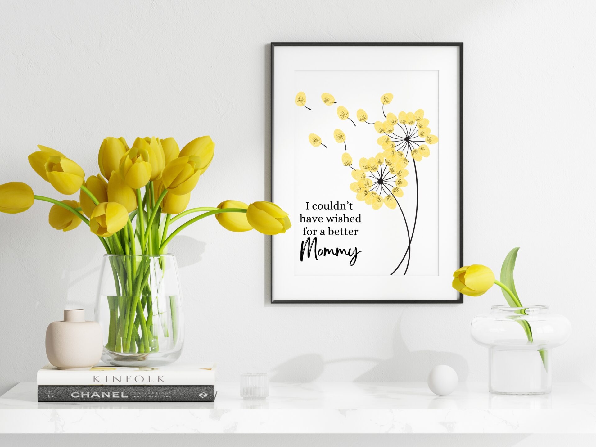 Kids Dandelion Fingerprint Printable DIGITAL DOWNLOAD Spouse ly