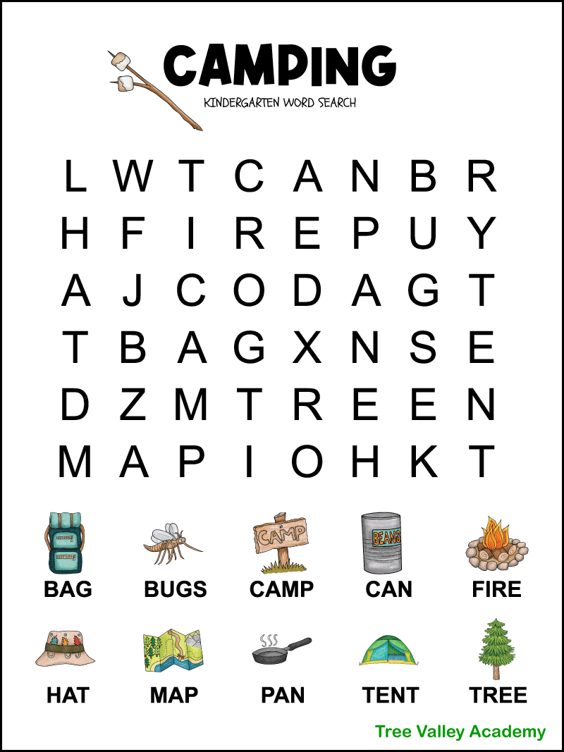Free Printable Preschool Word Search