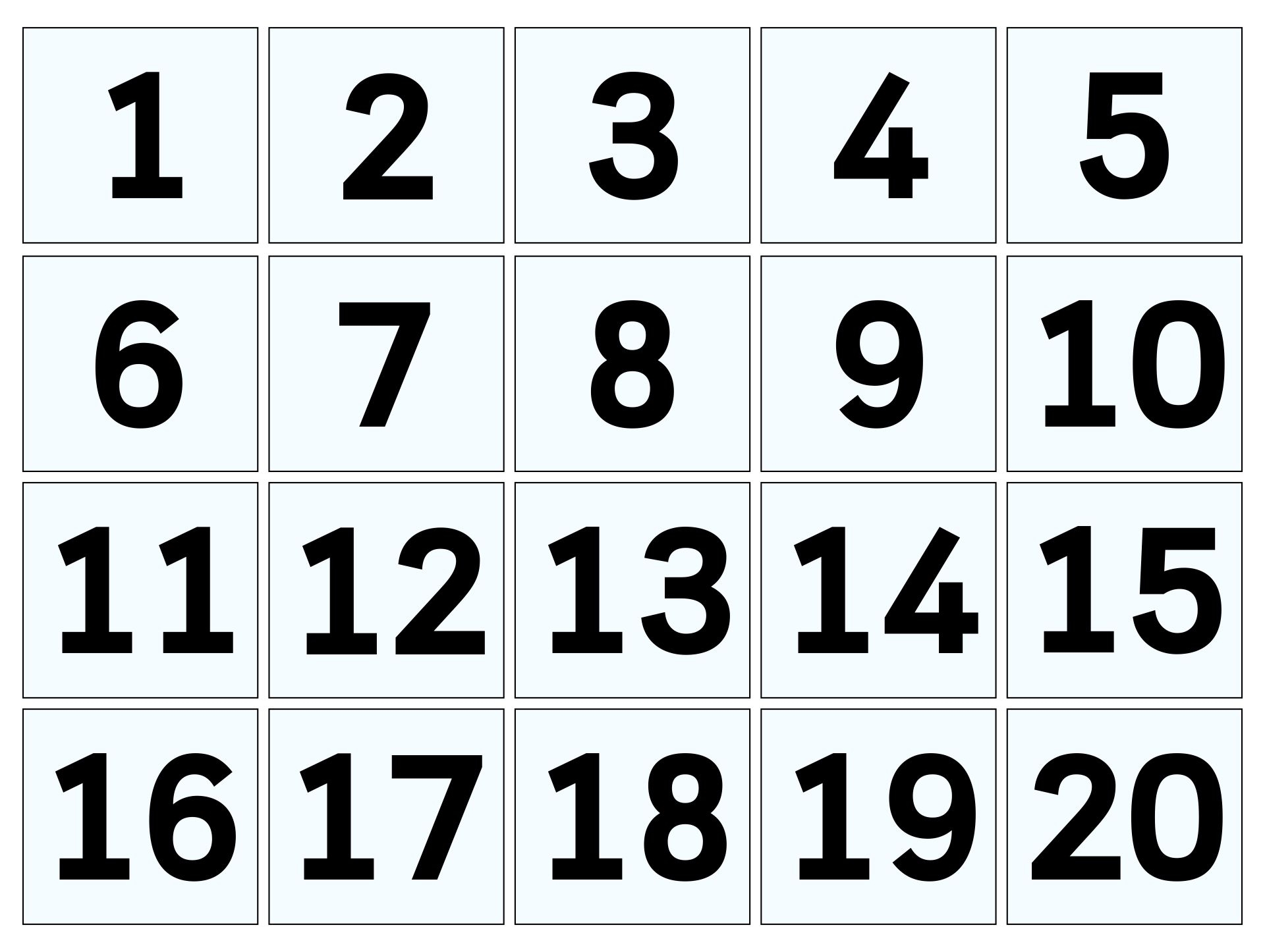Large Numbers Free Printable