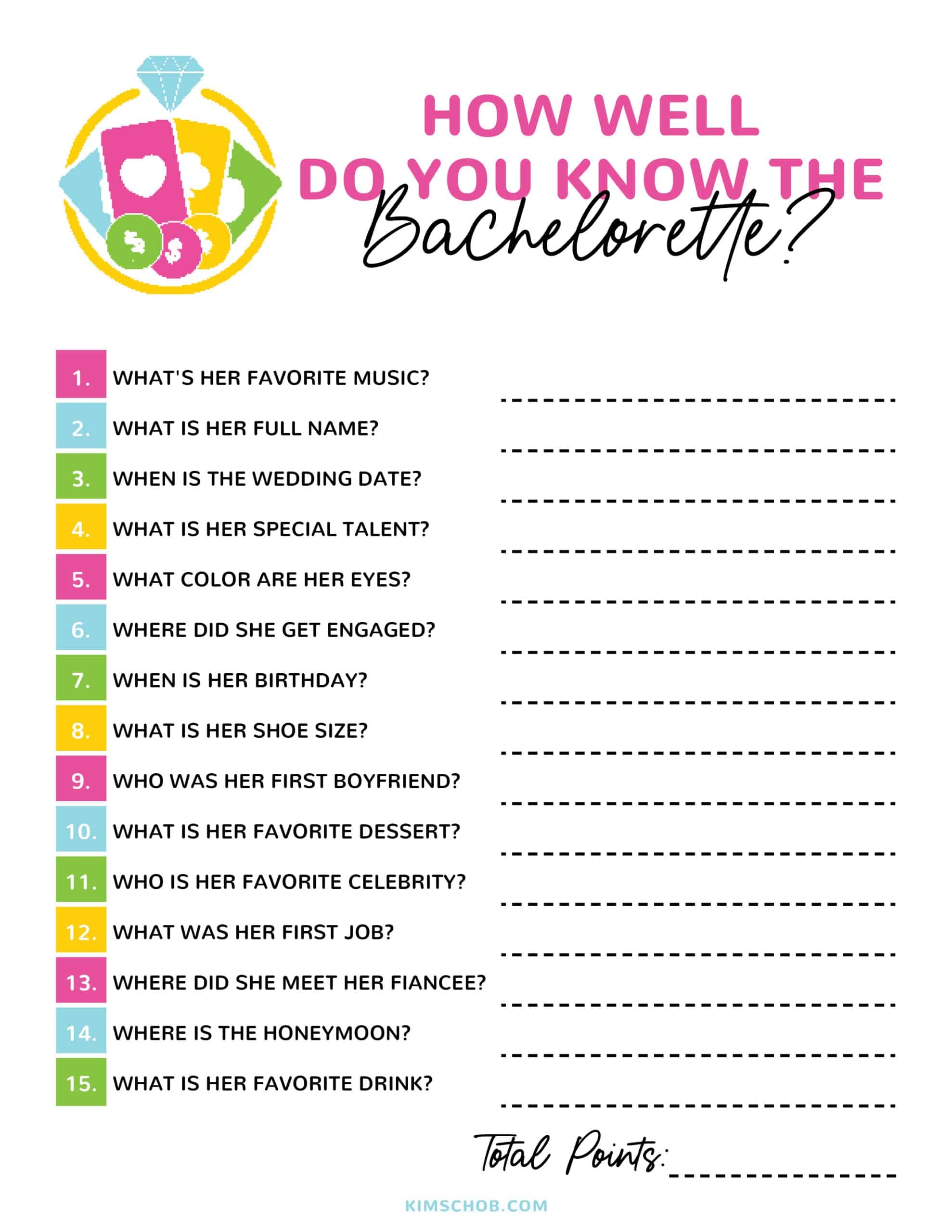 Free Printable Bachelorette Games