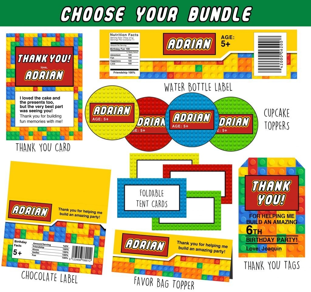 Lego Building Blocks Printables My Party Templates