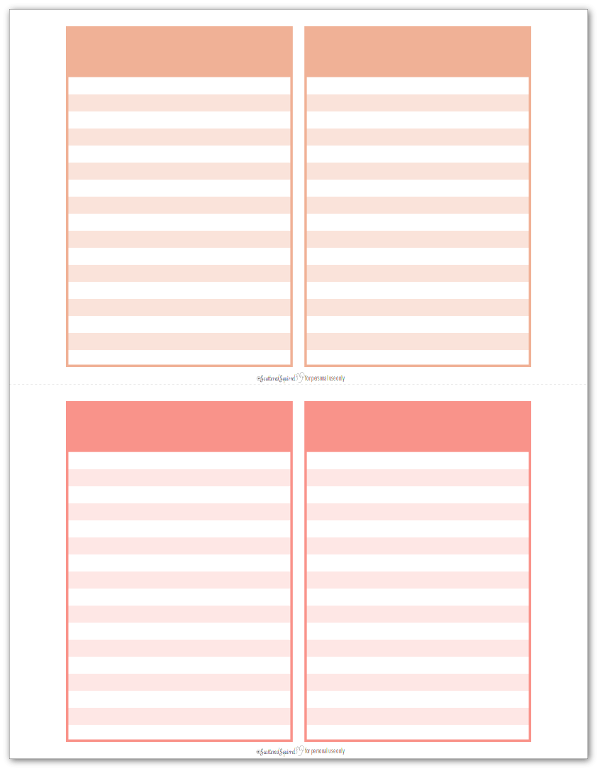 Make A Pocket Size Notebook With These Colourful List Printables