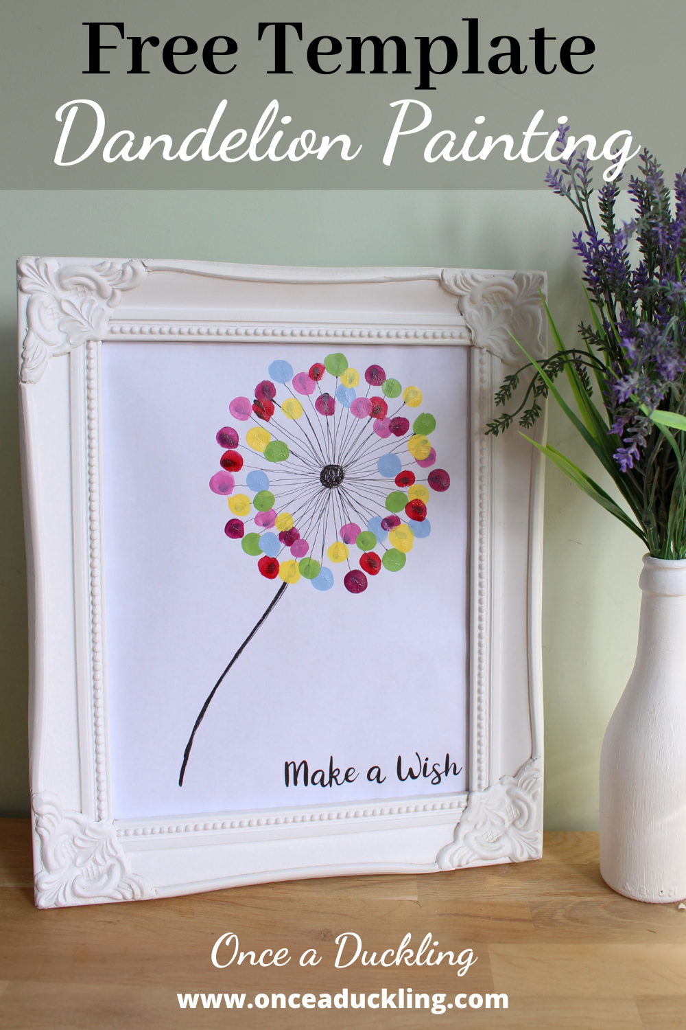 Make A Wish Dandelion Finger Painting Once A Duckling