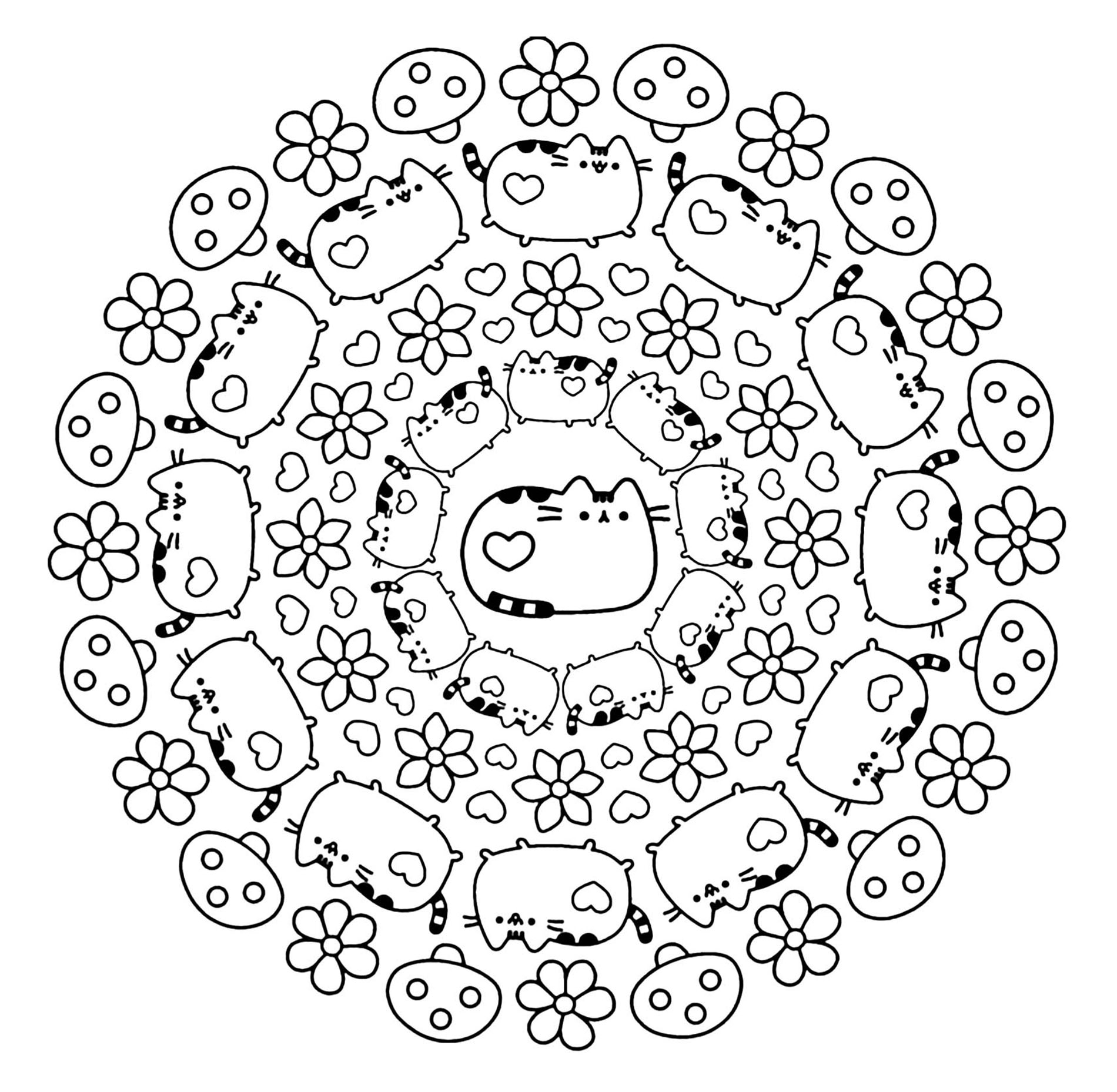 Pusheen Free Printable Coloring Pages