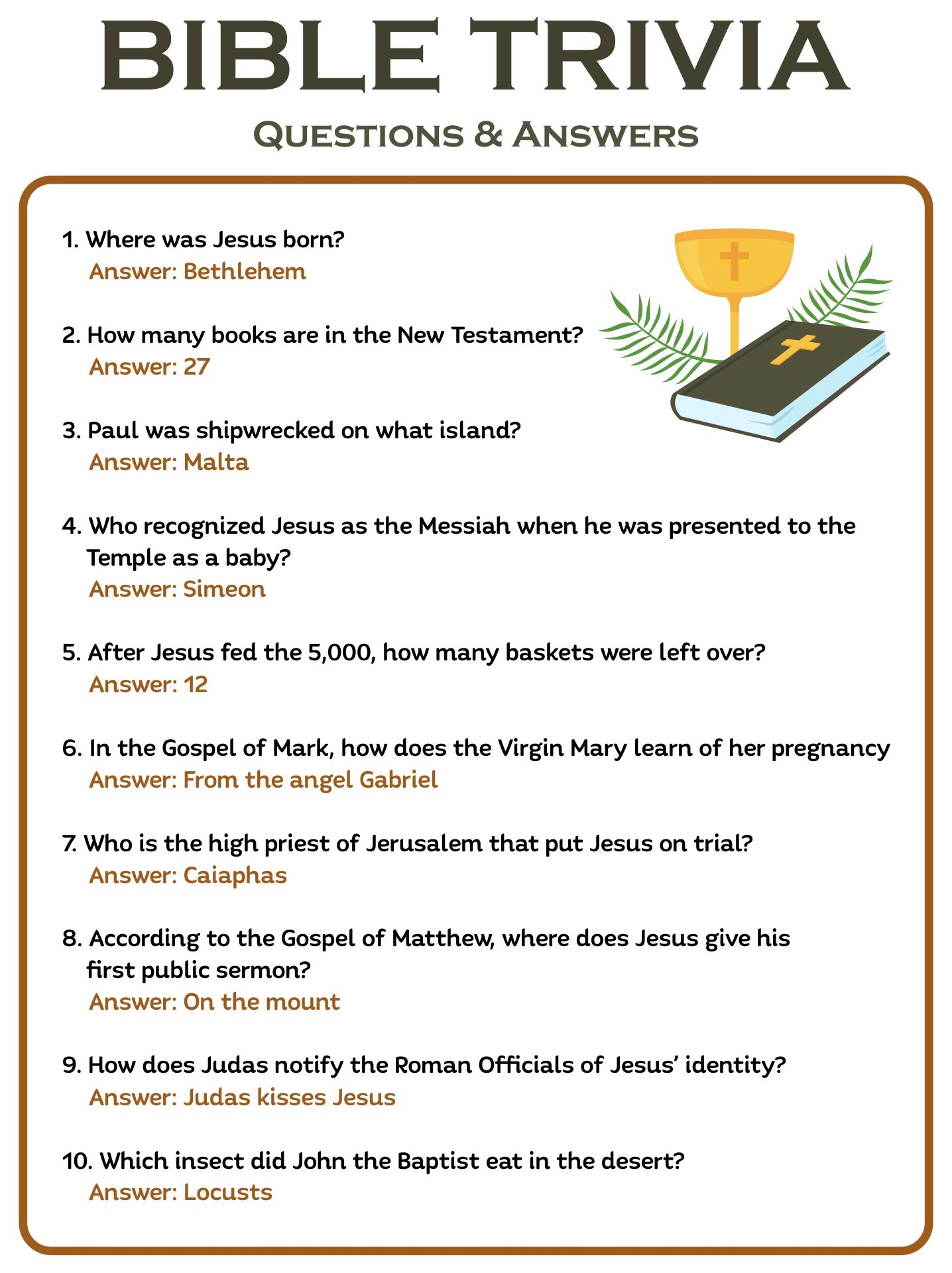 Free Printable Bible Worksheets