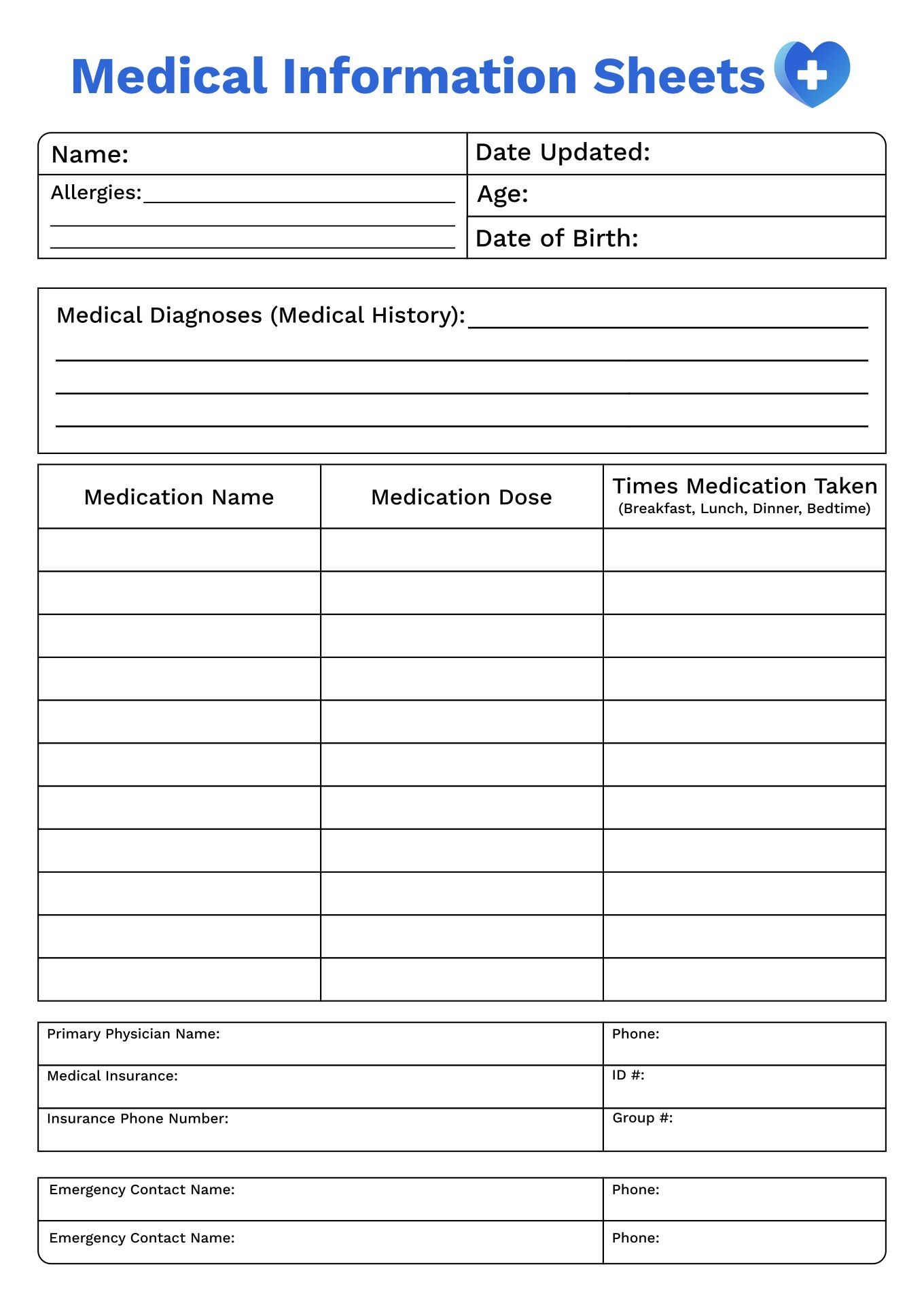 Free Printable Medical Binder