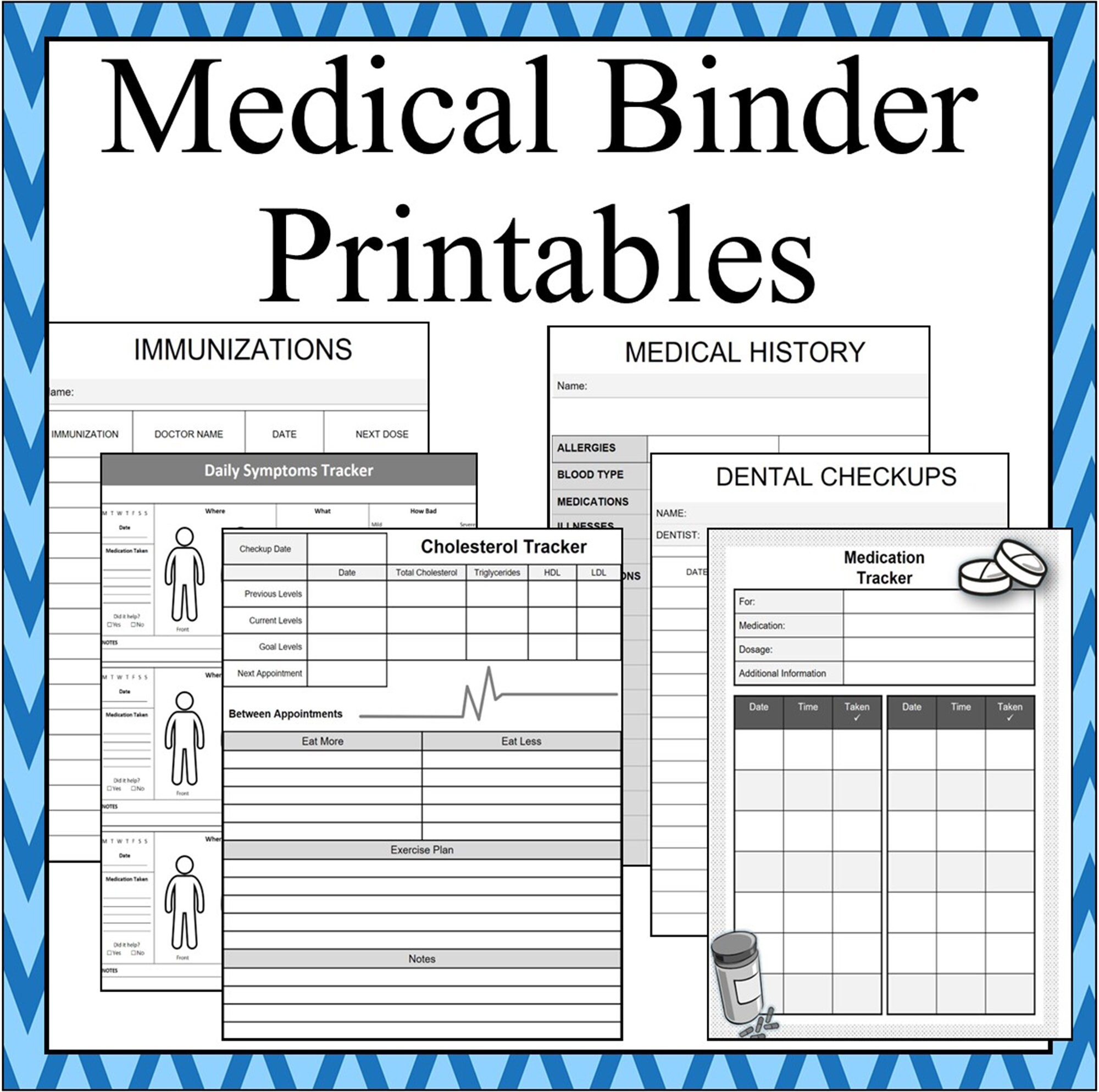 Medical Binder Printables Health And Wellness Sheets medical Printables Set keep Track Of Medical Information A5 A4 8x10 US Letter Etsy