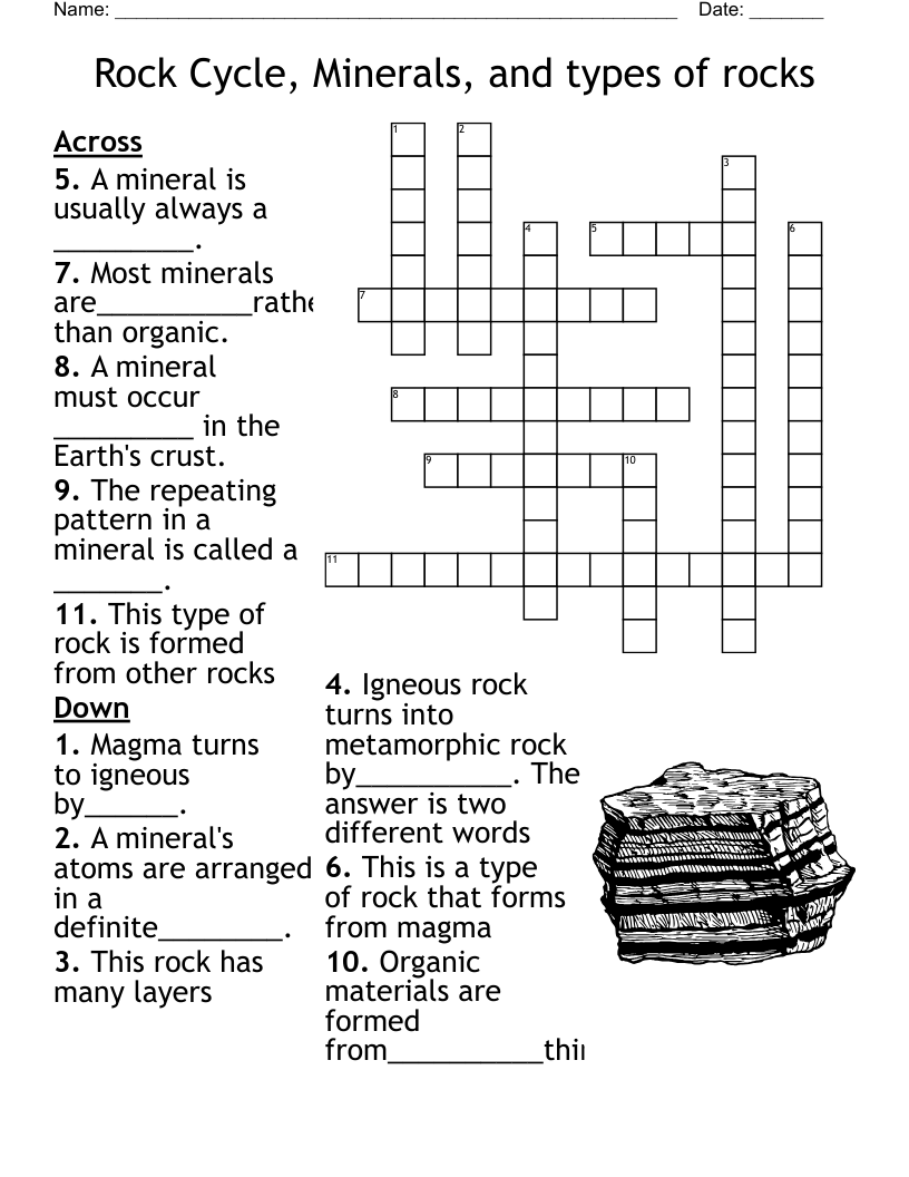Minerals Worksheet WordMint