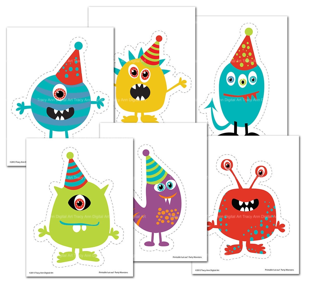 Monster Party Printable Cut Outs Monster Birthday Party Decor Monster Party Games DIY Printable Party Decor Instant Download Etsy