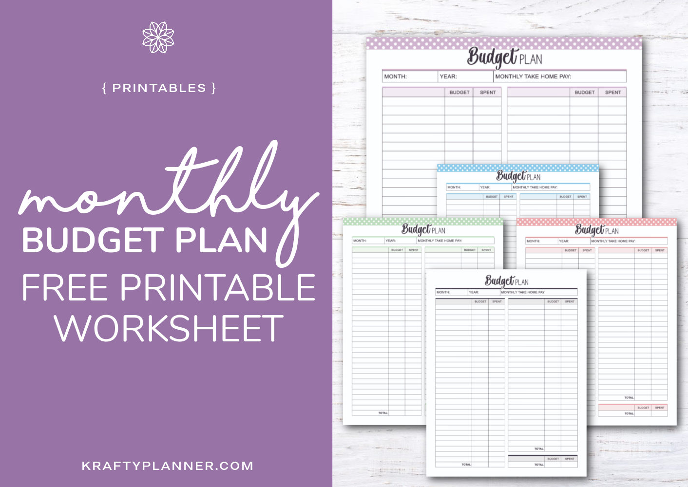 Monthly Budget Planning Worksheet Free Printable Day 9 Krafty Planner