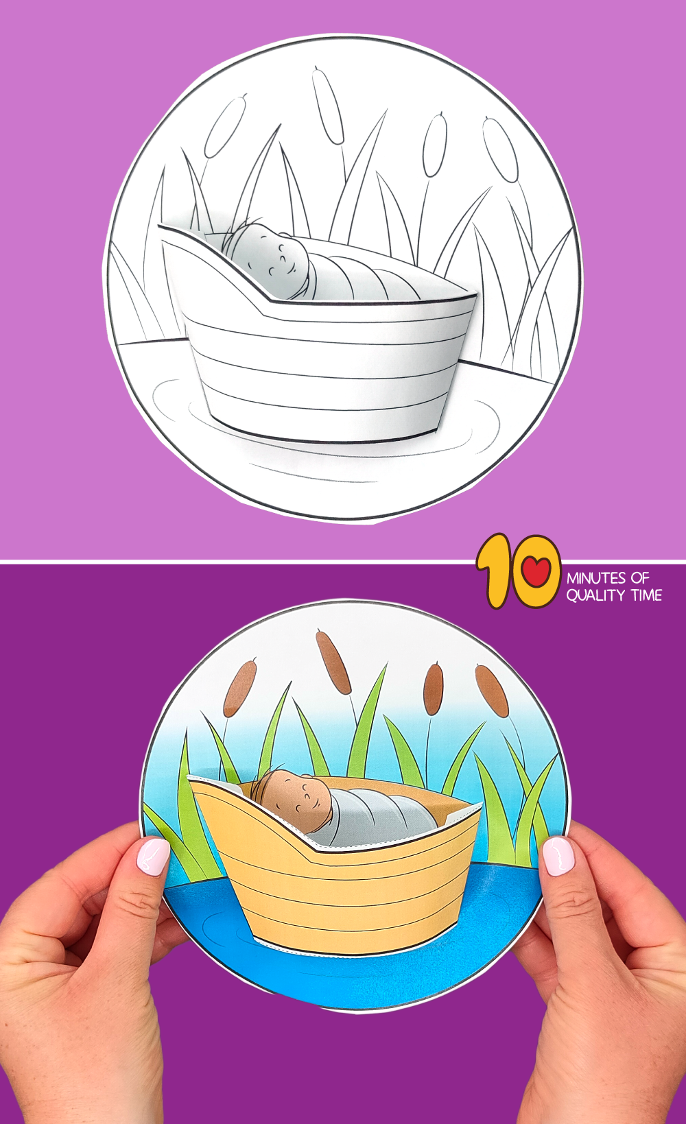 Moses In The Basket 3D Craft 10 Minutes Of Quality Time