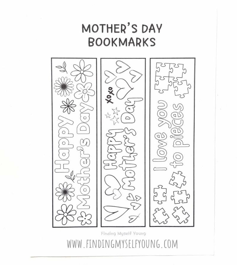 Mother s Day Colouring Bookmarks Free Printable Template Finding Myself Young