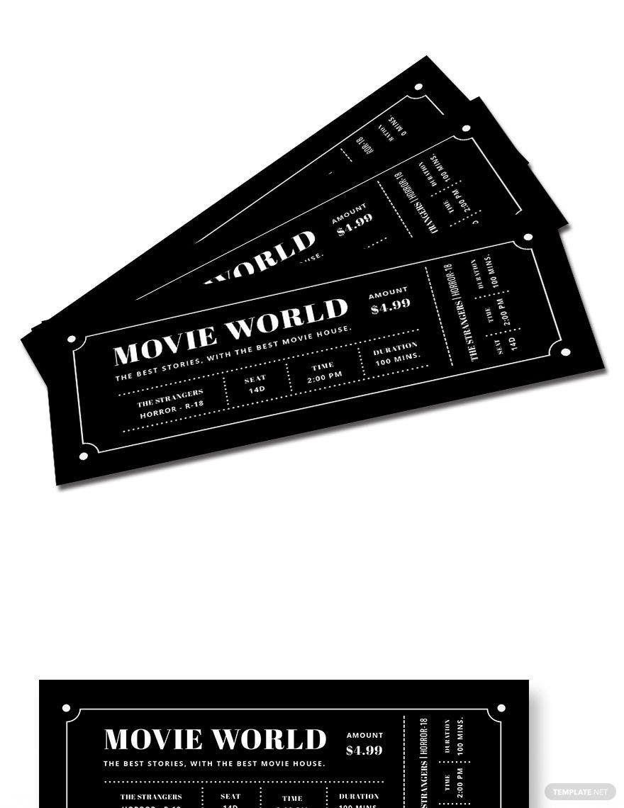 Movie Night Ticket Invitation Template In Publisher Word Pages PSD Illustrator Download Template