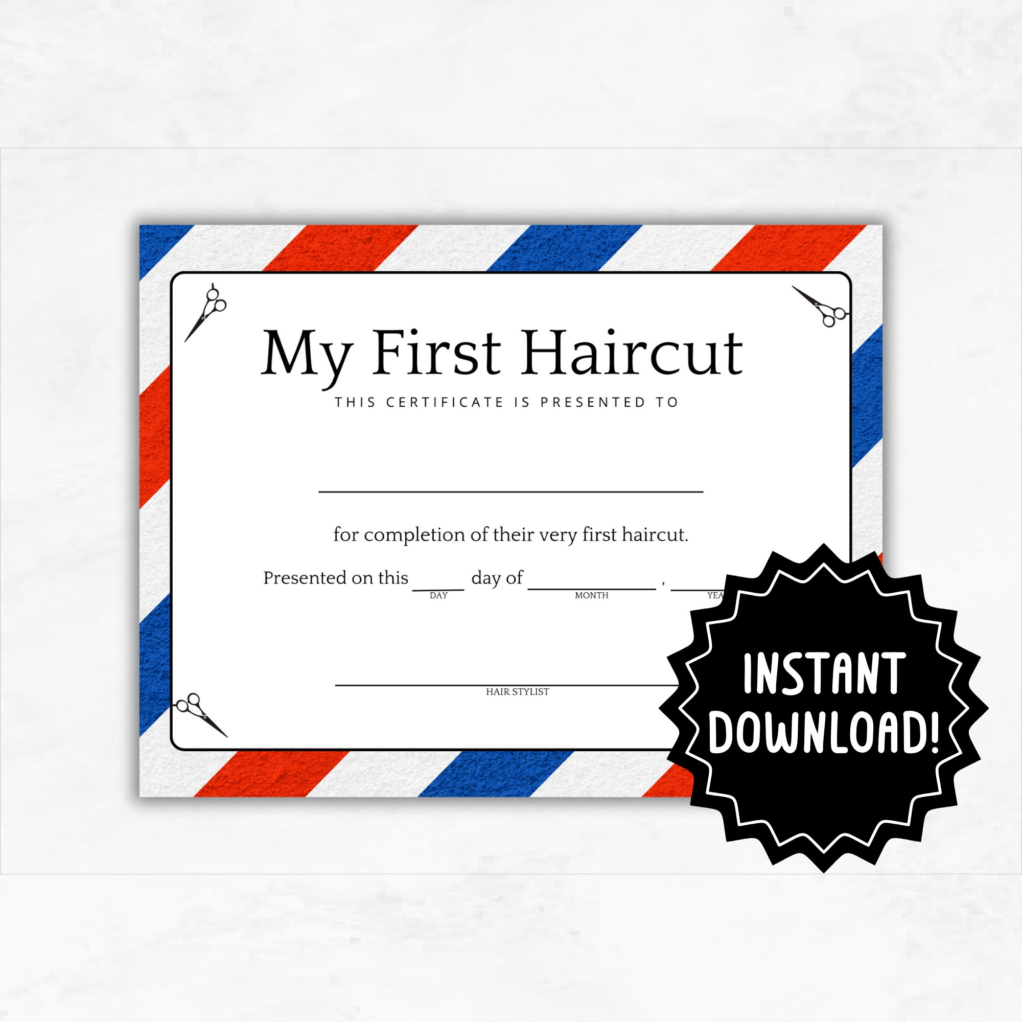 First Haircut Certificate Free Printable