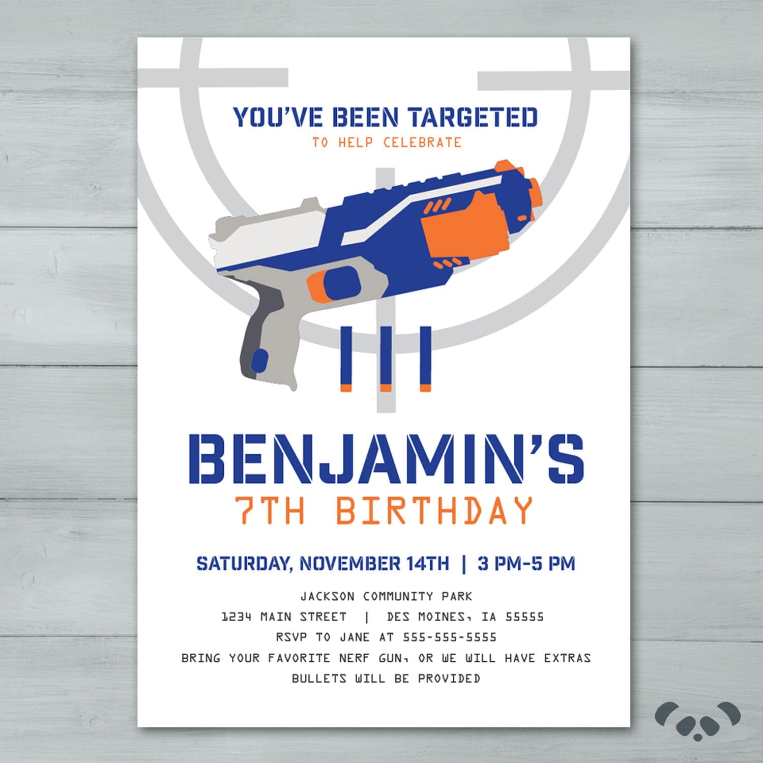 Free Printable Nerf War Invitations