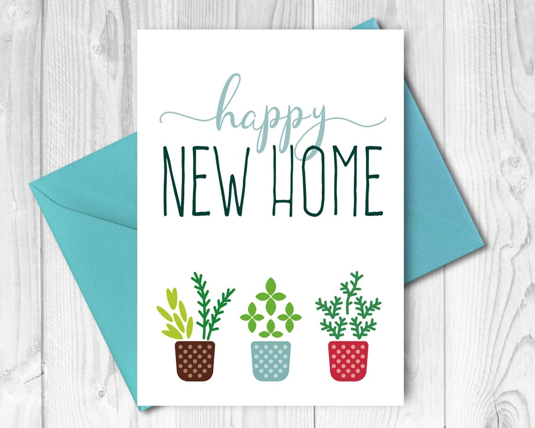 New Home Card Printable Printable Moving House Card Housewarming Cards Congratulations First Home Card Downloadable Happy New Home Etsy